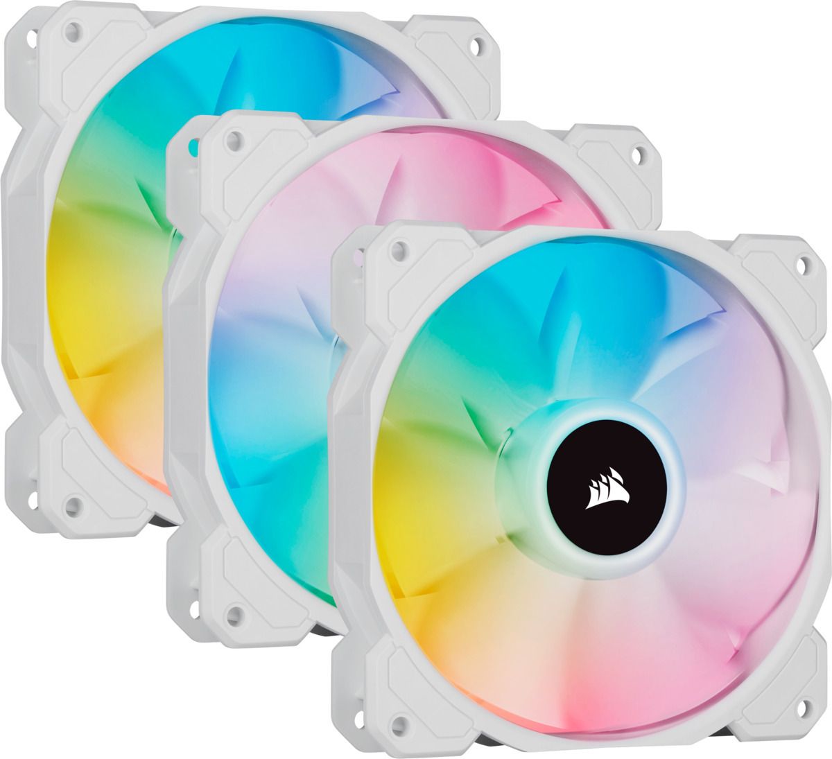CORSAIR SP120 RGB ELITE White 120mm RGB LED Fan with AirGuide Triple Pack